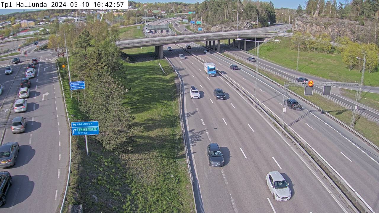 Trafikkamera - Södertäljevägen E4/E20, Trafikplats Hallunda