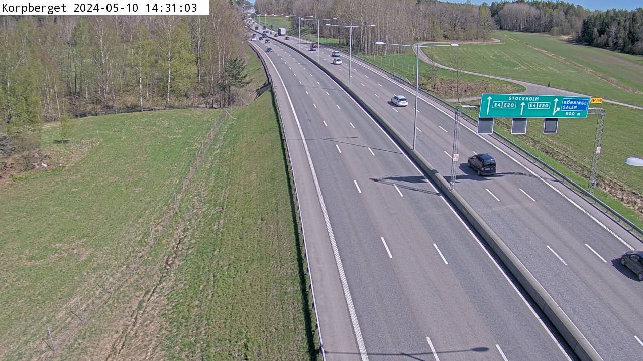 Trafikkamera - Södertäljevägen E4/E20, Korpberget