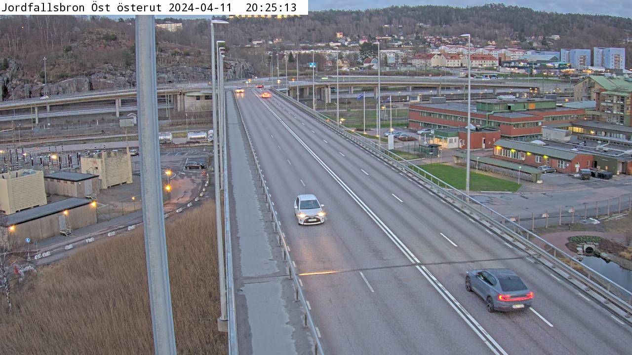 Vägkamera Jordfallsbron Öst österut – Norra Hisingen, Göteborgs Stad, Västra Götalands län