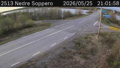 Vägkamera Nedre Sopporo — väglag i Norrbotten