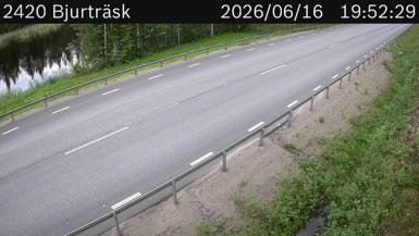 Vägkamera Bjurträsk — väglag i Västerbotten