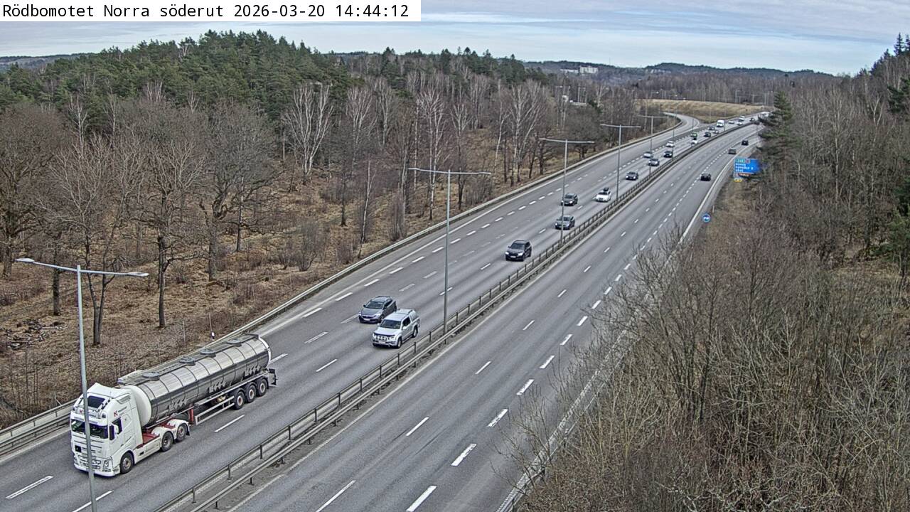 Rödbomotet Norra — Kameran är placerad på E6 vid Rödbomotet och är riktad mot Göteborg.