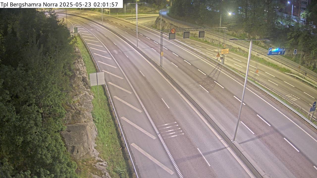 Trafikkamera - Trafikplats Bergshamra Norra, mot Stockholm