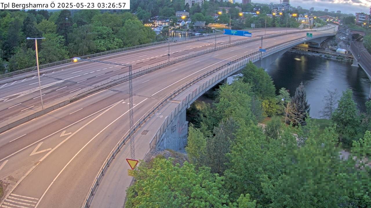 Trafikkamera - Trafikplats Bergshamra Östra, mot Norrtälje