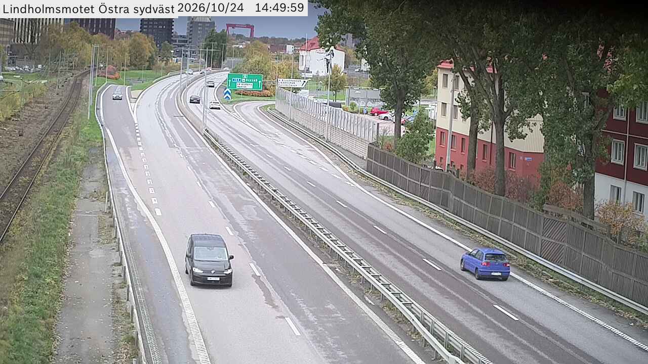 Vägkamera Lindholmsmotet Öst sydväst – Lundby, Göteborgs Stad, Västra Götalands län