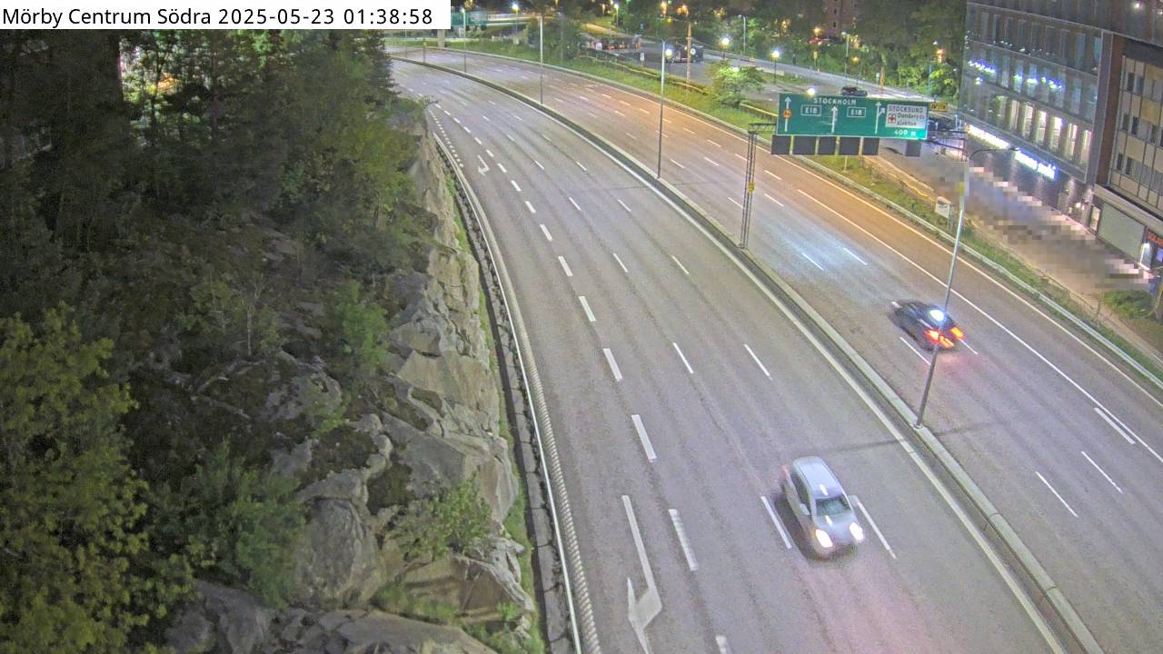Trafikkamera - Trafikplats Mörby Centrum Södra, söderut mot Stockholm