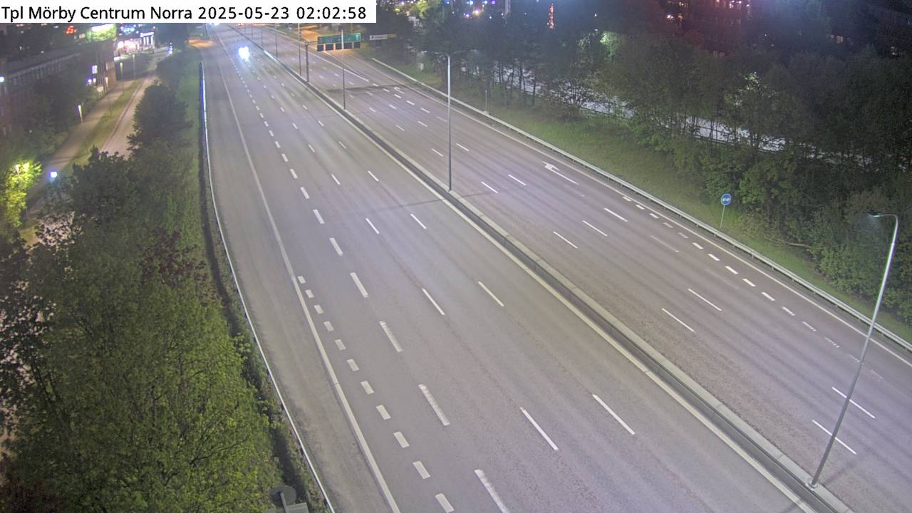Trafikkamera - Trafikplats Mörby Norra, söderut mot Stockholm