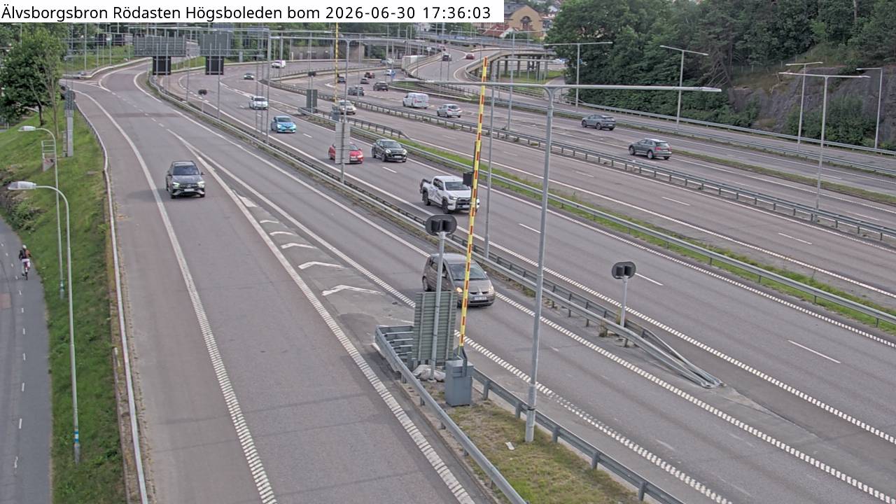 Älvsborgsbron Rödasten Högsboleden bom
