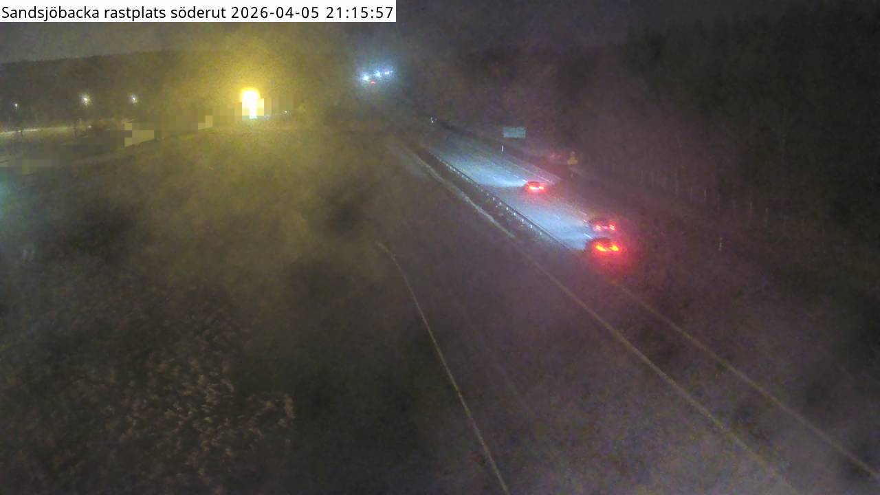 Sandsjöbacka rastplats söderut — Kameran är placerad vid Sandsjöbacka rastplats och är riktad söderut mot Malmö.