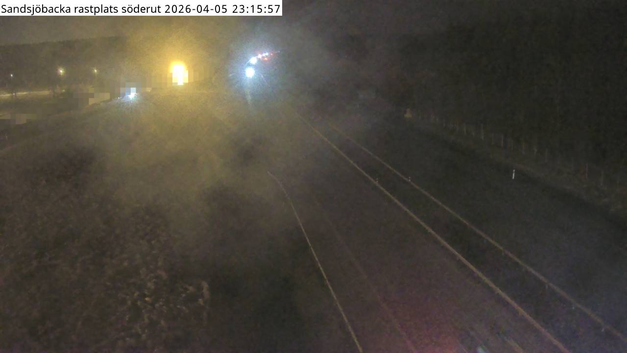 Sandsjöbacka rastplats söderut — Kameran är placerad vid Sandsjöbacka rastplats och är riktad söderut mot Malmö.