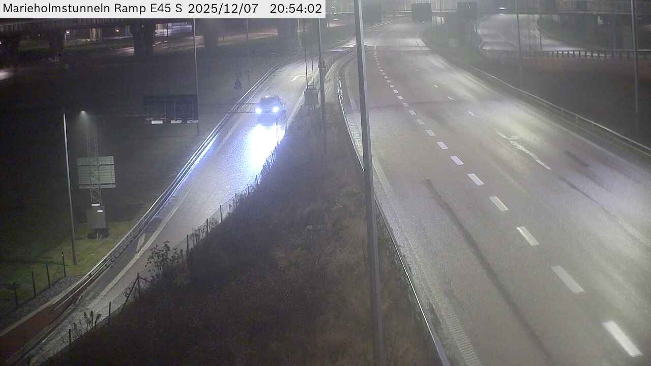 Marieholmstunneln påfart E45 Södergående nordväst