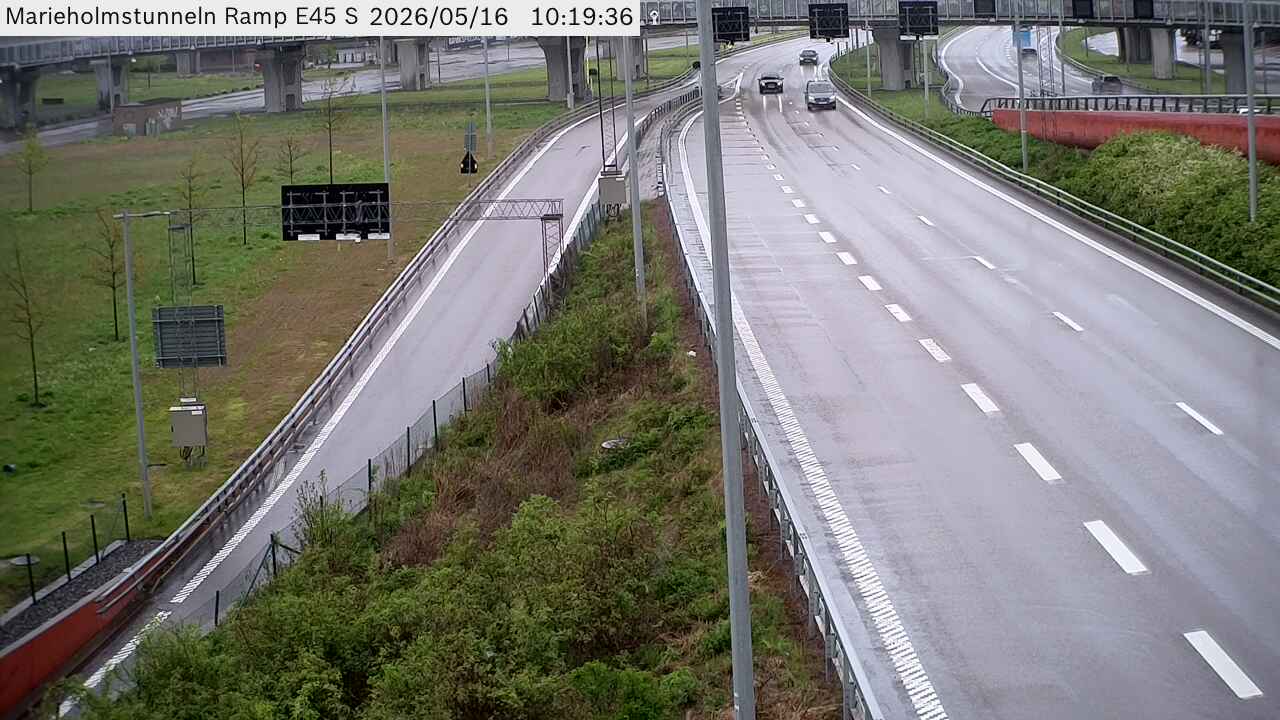 Marieholmstunneln påfart E45 Södergående nordväst