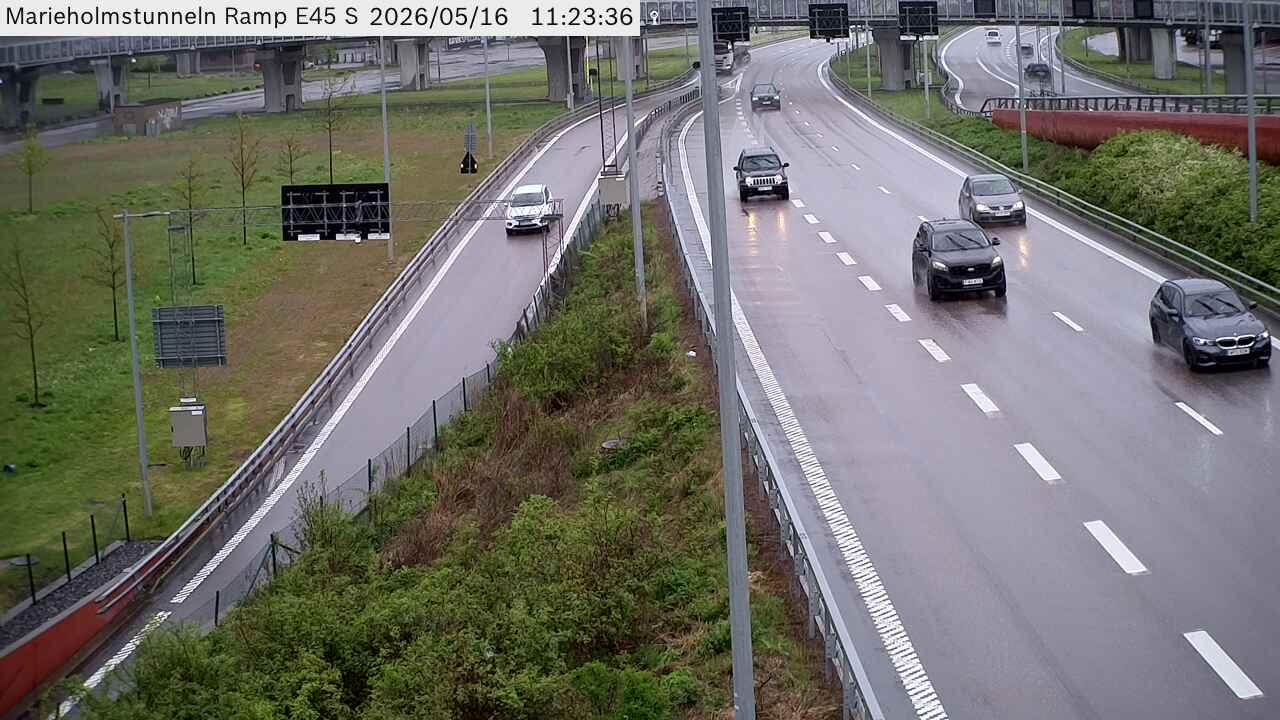 Marieholmstunneln påfart E45 Södergående nordväst