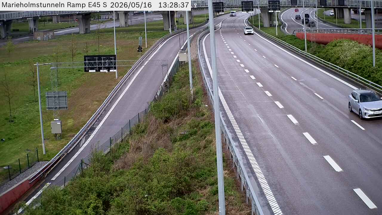 Marieholmstunneln påfart E45 Södergående nordväst
