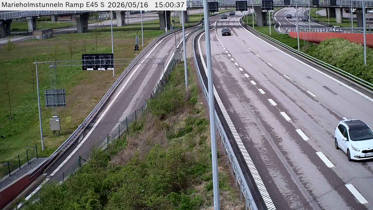 Marieholmstunneln påfart E45 Södergående nordväst