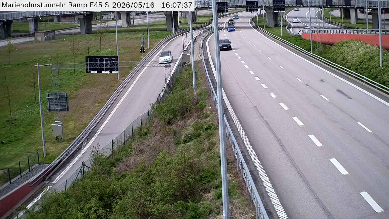 Marieholmstunneln påfart E45 Södergående nordväst
