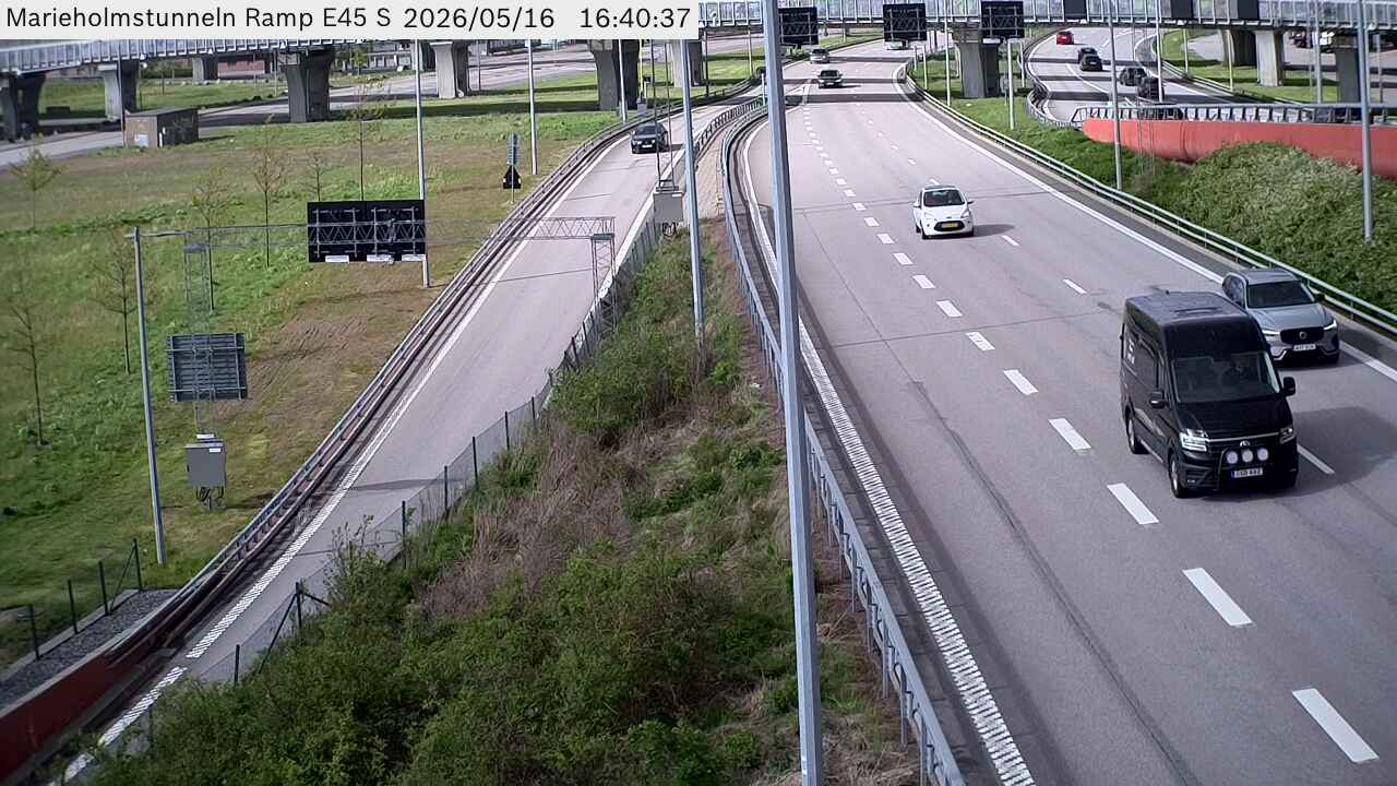 Marieholmstunneln påfart E45 Södergående nordväst
