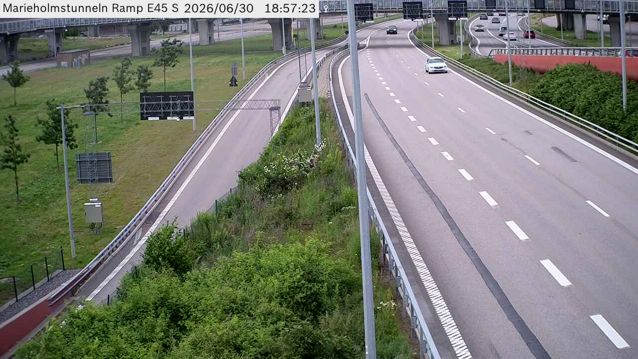 Marieholmstunneln påfart E45 Södergående nordväst