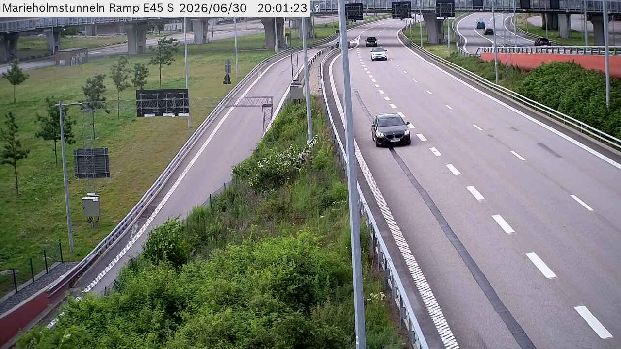 Marieholmstunneln påfart E45 Södergående nordväst
